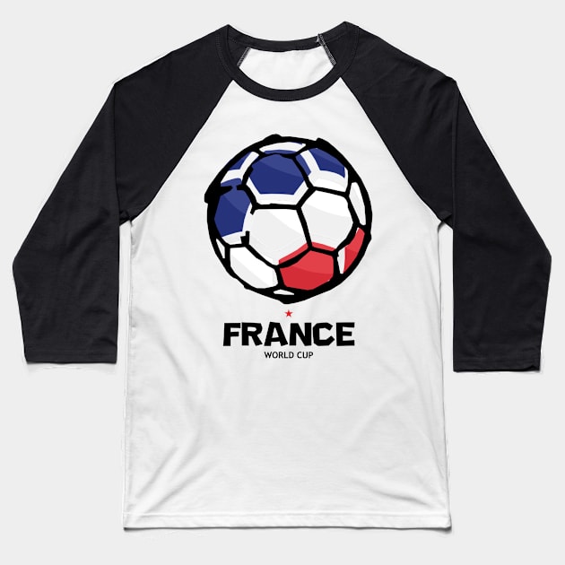 France Football Country Flag Baseball T-Shirt by KewaleeTee